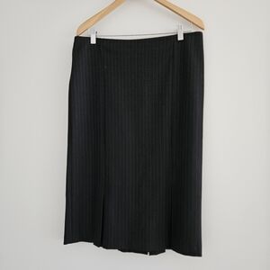 Vintage United Colors Of Benetton Classic Black Pinstripe Skirt Size 10